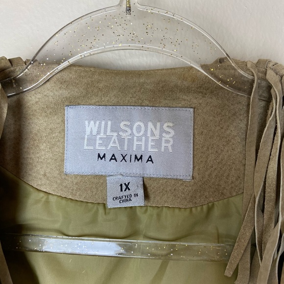 RARE WILSONS LEATHER FRINGE COAT sz 1X - Picture 2 of 8